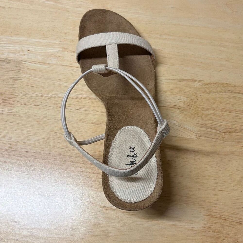STYLE & Co Women’s White Mulan Round-Toe T-Strap Slingback Wedge Sandals SZ 11M - Picture 6 of 9